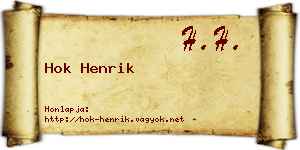 Hok Henrik névjegykártya