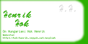 henrik hok business card